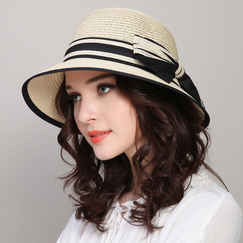 1pc Sun Hat; Beach Hat; Sun Protection; Foldable; Ribbon Hat; Women's Hat; Colors: Milky White/White/Beige/Pink/Brown Doba